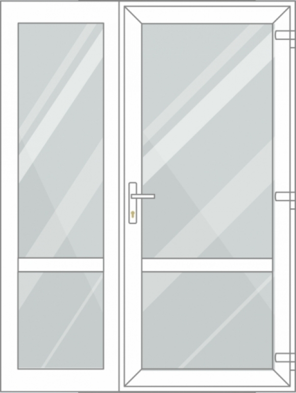 Ieejas PVC durvis ar sānu logu