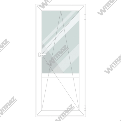  PVC balkona durvis no noliktavas - PVC balkona durvis (stikls + PVC)